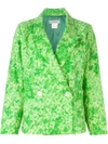 Saint Laurent Yves  Vintage Floral Print Blazer - Green