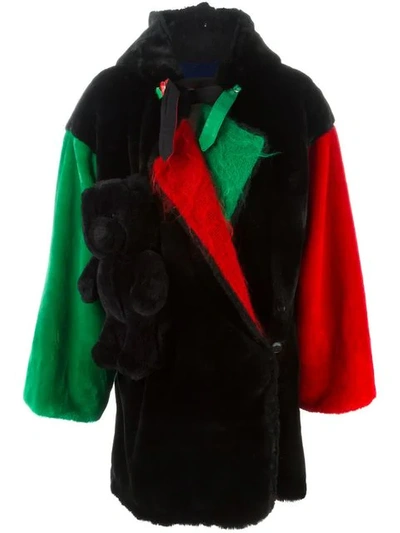 Pre-owned Jc De Castelbajac Vintage Teddy Bear Oversized Coat In Black
