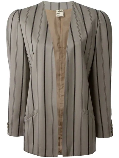 Krizia Vintage Pinstriped Blazer - Grey