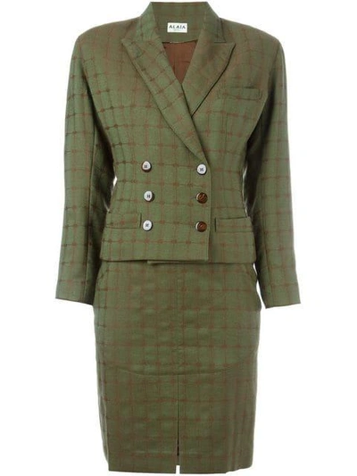 Alaïa Vintage Skirt And Jacket Suit - Green