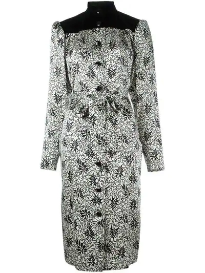 Pre-owned Saint Laurent Printed Shirt Dress In White