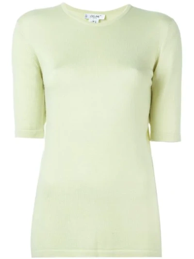 Pre-owned Celine Short Sleeved Jumper In Green