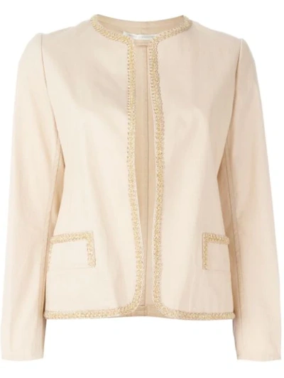 Pre-owned Yohji Yamamoto Vintage Embroidered Open Front Jacket In Neutrals