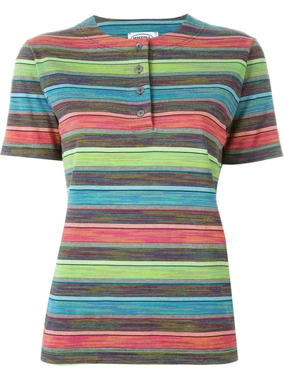 Pre-owned Missoni Striped Henley T-shirt In Blue
