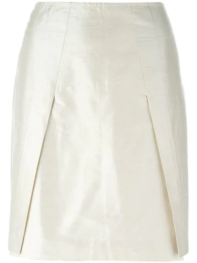 Pre-owned Romeo Gigli Vintage Mini Pencil Skirt In Neutrals