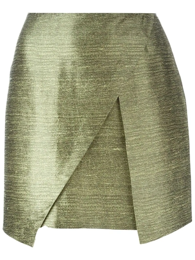 Pre-owned Romeo Gigli Vintage Mini Wrap Skirt In Green