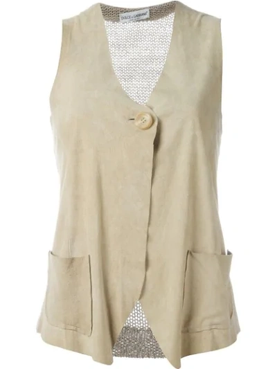 Pre-owned Dolce & Gabbana Knitted Back Vest In Neutrals