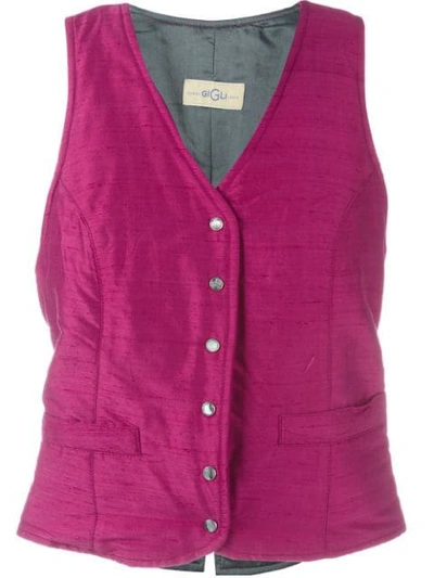 Pre-owned Romeo Gigli Vintage V-neck Gilet In Pink