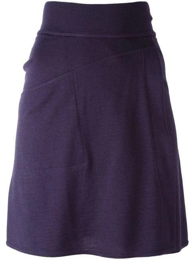 Alaïa Vintage Knit Skater Skirt - Purple