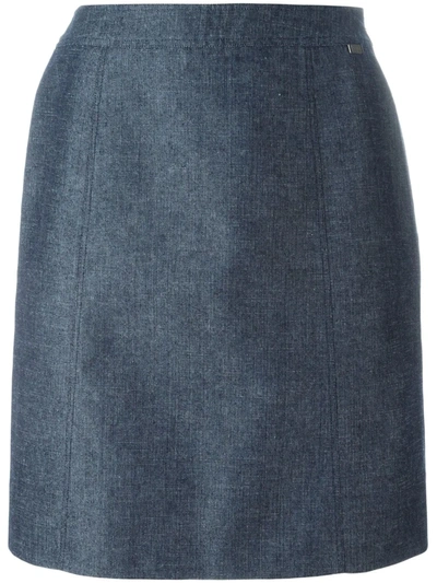 Pre-owned Chanel 2000s Straight Fit Skirt In Blue