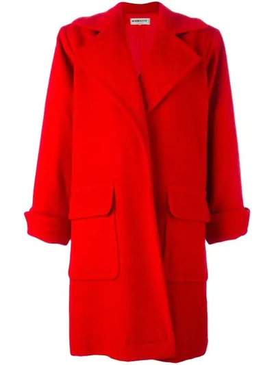 Saint Laurent Yves  Vintage Open Front Coat - Red