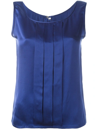 Pre-owned Jean Louis Scherrer Vintage Sleeveless Top In Blue