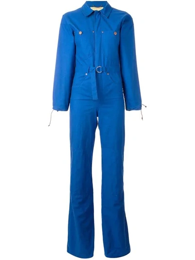 Pre-owned Jc De Castelbajac Vintage Denim Patch Boiler Suit In Blue