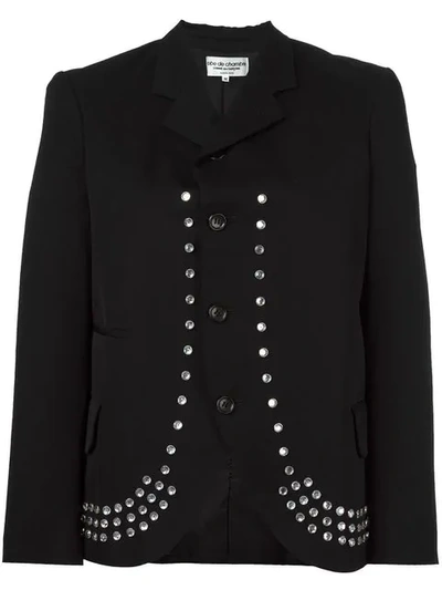 Pre-owned Comme Des Garçons 2000s Dressing Gown De Chambre Embellished Blazer In Black