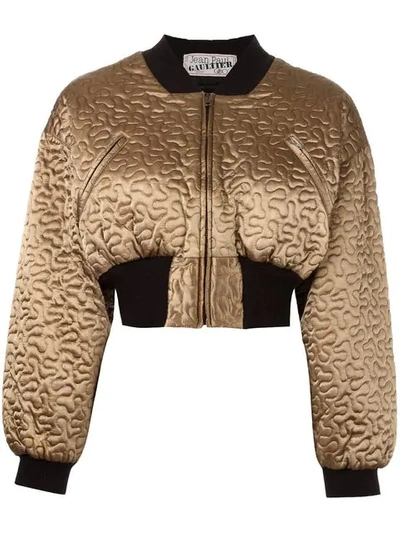 Pre-owned Jean Paul Gaultier Vintage Cropped Bomber Jacket In Metallic