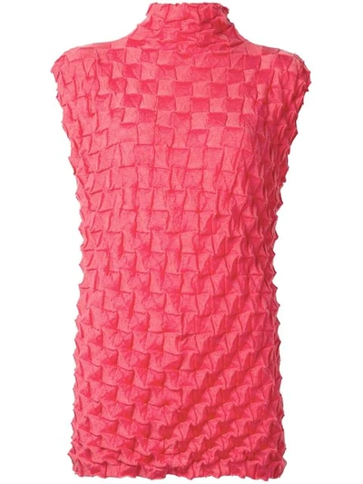 Pre-owned Issey Miyake Sleeveless Origami Top In Pink