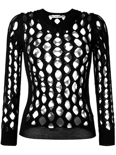 Pre-owned Comme Des Garçons 2004 Whale Net Knitted Top In Black