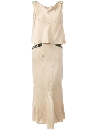 Pre-owned Chanel Bead Embellished Two Piece Suit In Neutrals