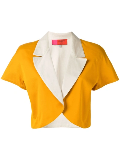 Pre-owned Emanuel Ungaro Vintage Colour Block Bolero Jacket In Orange