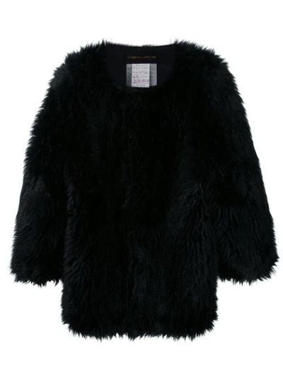 Pre-owned Comme Des Garçons Oversized Faux Fur Jacket In Black
