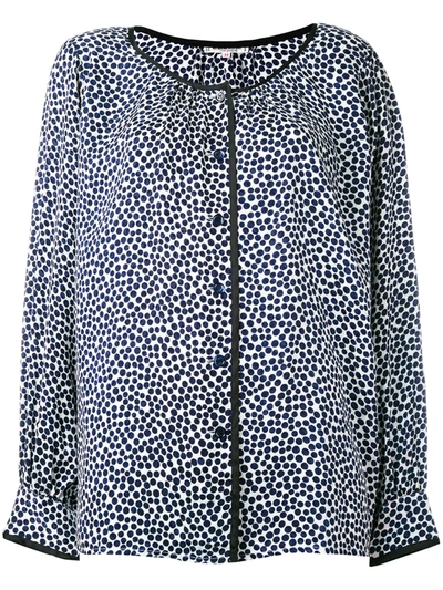 Pre-owned Saint Laurent Dotted Blouse In Blue