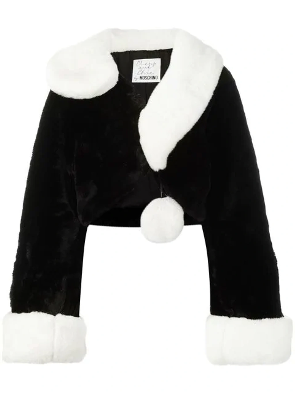 Moschino Vintage Moschino Question Mark Faux-fur Jacket - Black