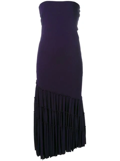 Pre-owned Jean Paul Gaultier Vintage Maxi Ruffled Dress In Purple