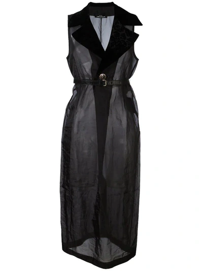 Pre-owned Comme Des Garçons Sheer Long Dress In Black