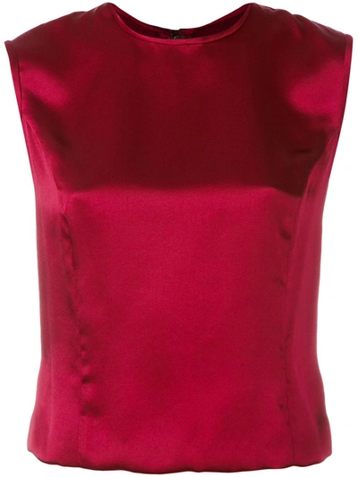 Pre-owned Jean Louis Scherrer Vintage Sleeveless Top In Red