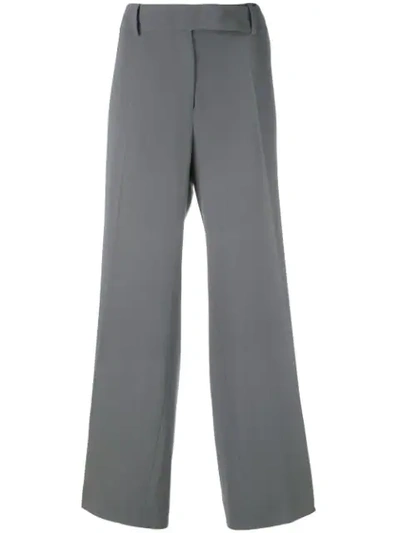 Pre-owned Giorgio Armani Pleated Cropped Trousers In Grey