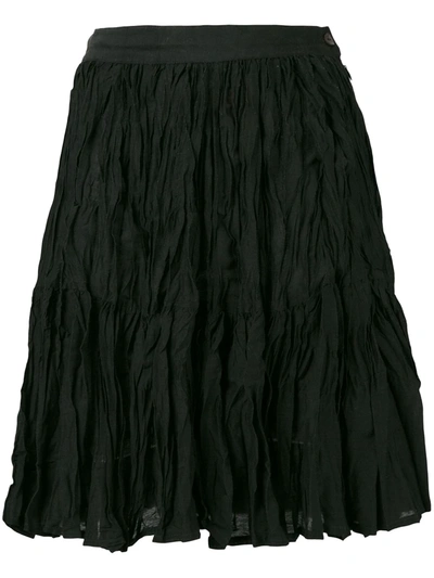 Pre-owned Kenzo Crinkled Skirt In Black