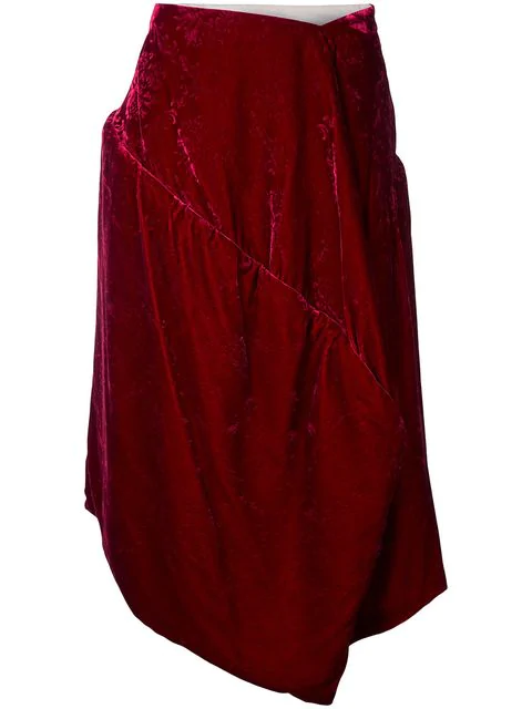 Pre-Owned Comme Des GarÇons Velvet Jacquard Padded Skirt In Red | ModeSens