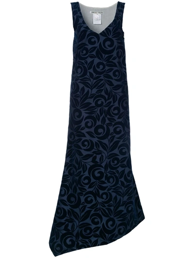 Pre-owned Comme Des Garçons Flocked Dress In Blue
