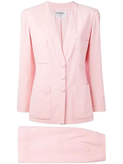 Pre-owned Chanel Two-piece Suit In Pink