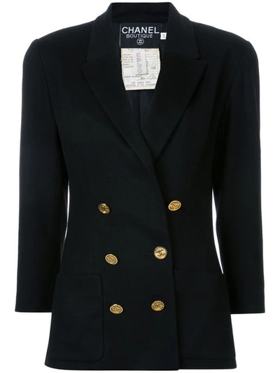 Pre-owned Chanel Vintage Vintage Long Sleeve Jacket - Black