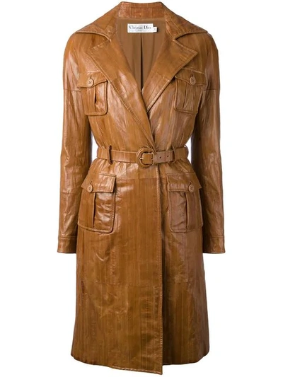 Pre-owned Dior  Panelled Coat In Brown