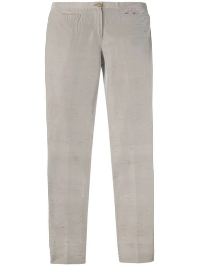 Pre-owned Romeo Gigli Vintage Slim Textured Trousers In Grey