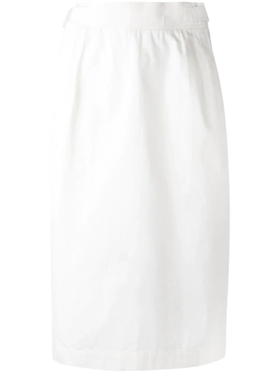 Pre-owned Saint Laurent 1970s High-waisted Skirt In White
