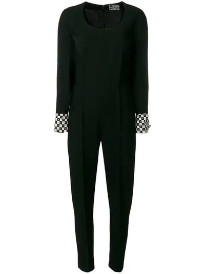 Versace Contrast Cuff Jumpsuit - Black