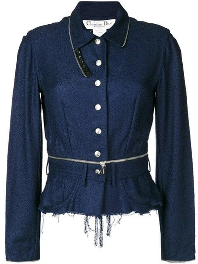 Dior Christian  Vintage Ripped Style Jacket - Blue