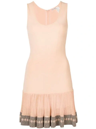 Alaïa Vintage Color Block Fitted Dress - Pink