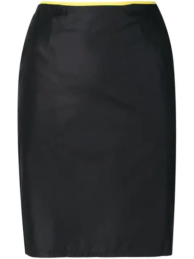 Pre-owned Helmut Lang Vintage 古着中长合身半身裙 - 黑色 In Black