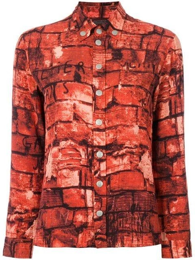 Pre-owned Jean Paul Gaultier Vintage Brick Print Shirt In Multicolour