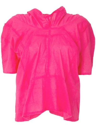 Pre-owned Comme Des Garçons Raw Edge Gathered Top In Pink