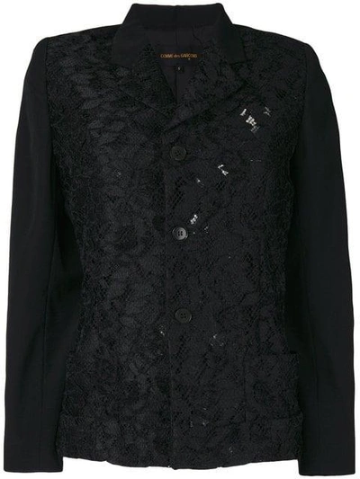 Pre-owned Comme Des Garçons Lace Panel Jacket In Black