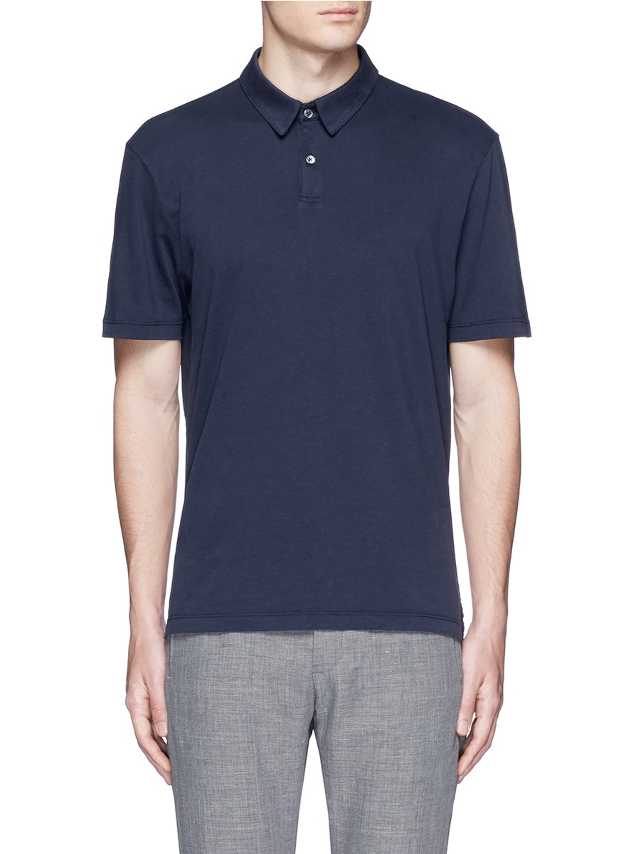 James Perse Sueded Supima® Cotton Jersey Polo Shirt | ModeSens