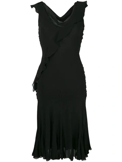 Pre-owned Dior 2000s  Bias Cut Dress In Black