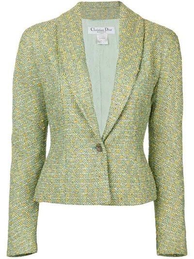 Pre-owned Dior 1990s Lurex Bouclé Jacket In Multicolour