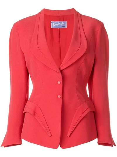 Pre-owned Mugler Fitted Jacket In Red