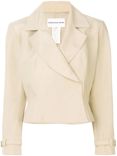 Pre-owned Mugler Single Breasted Jacket In Beige